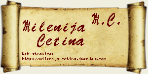 Milenija Cetina vizit kartica